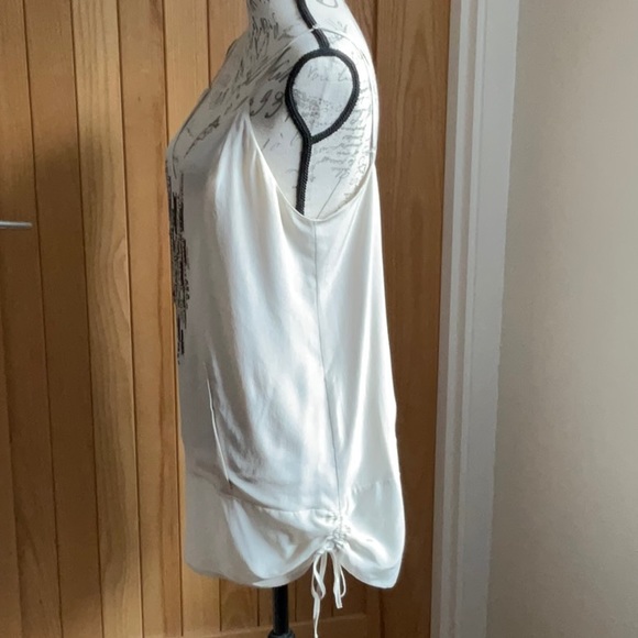 Gold Hawk Beaded Silk Tank Top, M. Like new condition. - Picture 7 of 11